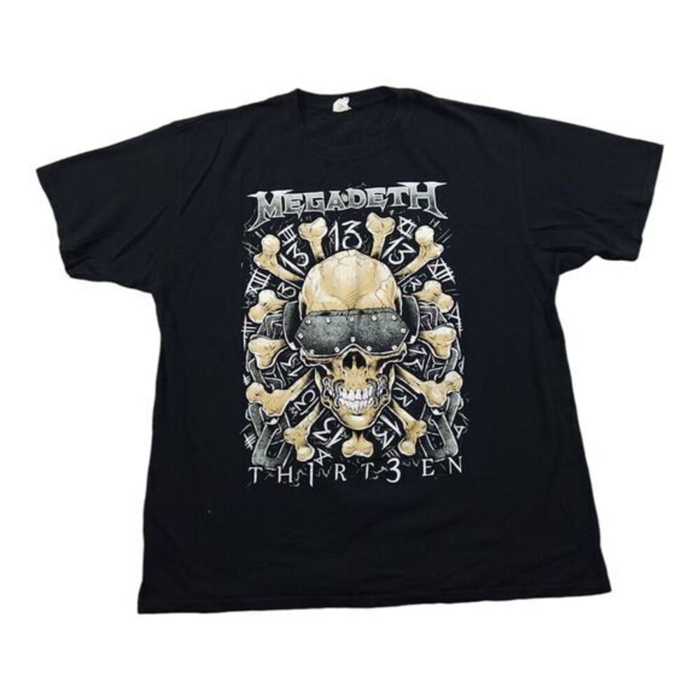 Vintage Megadeath Thirteen Crossbones Skull T Shirt Mens XL